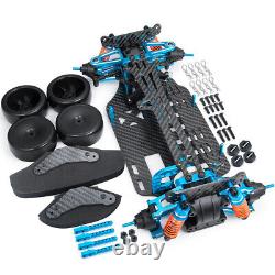 Châssis de voiture de tourisme en carbone 4WD bleu CNC pour kit métallique RC 1/10 TAMIYA TT01 Upgrade