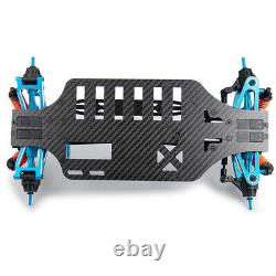 Châssis de voiture de tourisme en carbone 4WD bleu CNC pour kit métallique RC 1/10 TAMIYA TT01 Upgrade