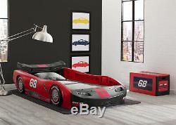 Classic Red Turbo Racecar Double Cadre De Lit, Voiture De Course Racing Meubles Pour Enfants Chambre