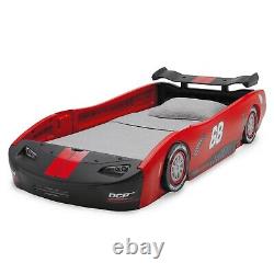 Classic Red Turbo Racecar Twin Bed Frame, Race Car Racing Meubles De Chambre Pour Enfants