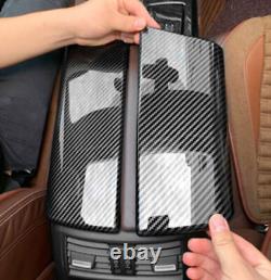 Convient pour BMW X6 G06 2020-2022 Protection de garniture de couvercle de boîte d'accoudoir de voiture en fibre de carbone
