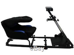 Course De Voiture Jeux De Course Sim Cadre Chaise Bucket Seat Pc Ps4 Xbox Ps3 Noir / Bleu