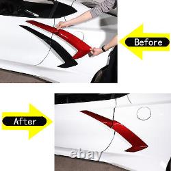 Couverture de poignée de porte d'aération d'aile latérale de voiture en fibre de carbone rouge pour Corvette C8 2020-23