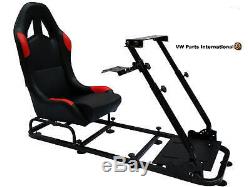 Gaming Car Racing Sim Cadre Chaise Bucket Siège Pour Pc Xbox Ps4 Ps3 Noir / Rouge Cadeau