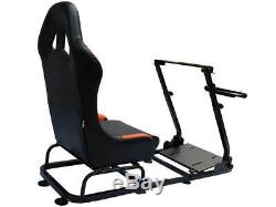 Gaming Car Racing Simulator Bucket Frame Seat Sim Pc Ps3 Ps4 Xbox Noir / Orange