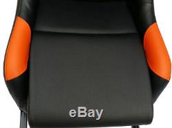 Gaming Car Racing Simulator Bucket Frame Seat Sim Pc Ps3 Ps4 Xbox Noir / Orange
