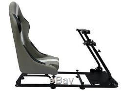 Gaming Car Racing Simulator Cadre Président Bucket Seat Pc Ps3 Ps4 Xbox Gris / Blanc