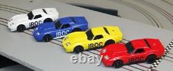 Ho Slot Car Iroc Racing Set Châssis Bdr-lx Avec Bob Beers Ap Corvette Bodys
