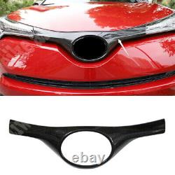 Housse de calandre avant en fibre de carbone ABS avec cadre de logo de voiture pour Toyota CHR 2016-2023