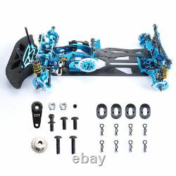 Hsp Hpi Rc 110 4x4 Drift Racing Car Alloy & Carbon Fiber Body G4 Frame Kit Bleu