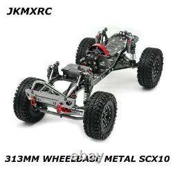 Jkmxrc 1/10 Rc Car Alliage Et Cadre Carbone Axial Scx10 Châssis 313mm Empattement