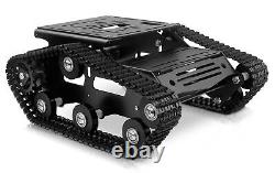 Kit de châssis de voiture robot intelligente en alliage d'aluminium Grand châssis de réservoir avec moteurs 2WD