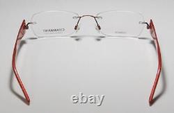 Nouvelle monture de lunettes Charmant 10927 en titane orange sans cerclage, pour femme, créateur.