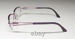 Nouvelles lunettes Dana Buchman Kellen demi-cerclées en métal et plastique violet 49-16-130 pour femmes.