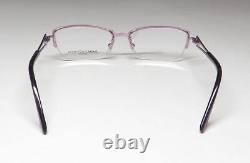 Nouvelles lunettes Dana Buchman Kellen demi-cerclées en métal et plastique violet 49-16-130 pour femmes.