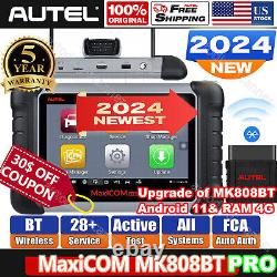 Outil de diagnostic de voiture Autel MaxiCOM MK808BT Pro 2024 Scanner OBD2 de lecteur de code