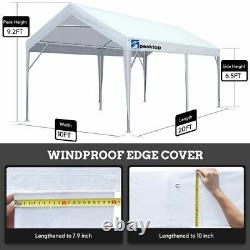 Peaktop Outdoor Shed 10x20 Heavy Duty Carport Steel Frame Car Shelter Canopy Us