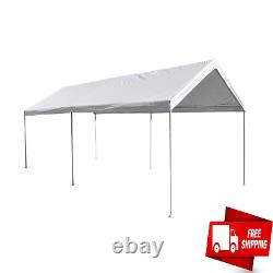 Porte-auto Canopy 10 X 20 Tente De Garage Portable À Usage Lourd Shelter De Voiture Cadre En Acier