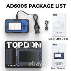 TOPDON AD600S Scanner sans fil OBD2 Outil de diagnostic automatique Lecteur de code TPMS