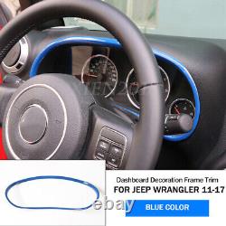 Tableau De Bord De Voiture Abs Bleu De Décoration Couverture De Cadre Pour Jeep Wrangler Jk 2011-17