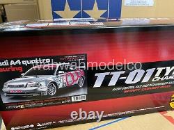 Tamiya 47414 1/10 Ep Rc Touring Car Tt01e Châssis Audi A4 Kit Quattro Avec Esc