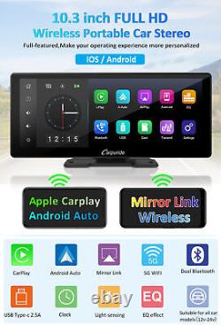 Unité principale Carpuride 10.3 sans fil avec Apple CarPlay Bluetooth Radio Carplay pour Android