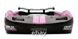 Voiture Bed Frame Race Twin Size Toddler Kids Boy Girls Bedroom Furniture Black Pink