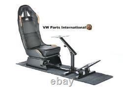 Voiture Gaming Racing Simulator Frame Chaise Bucket Seat Frame Black Gold Ps5 Xbox